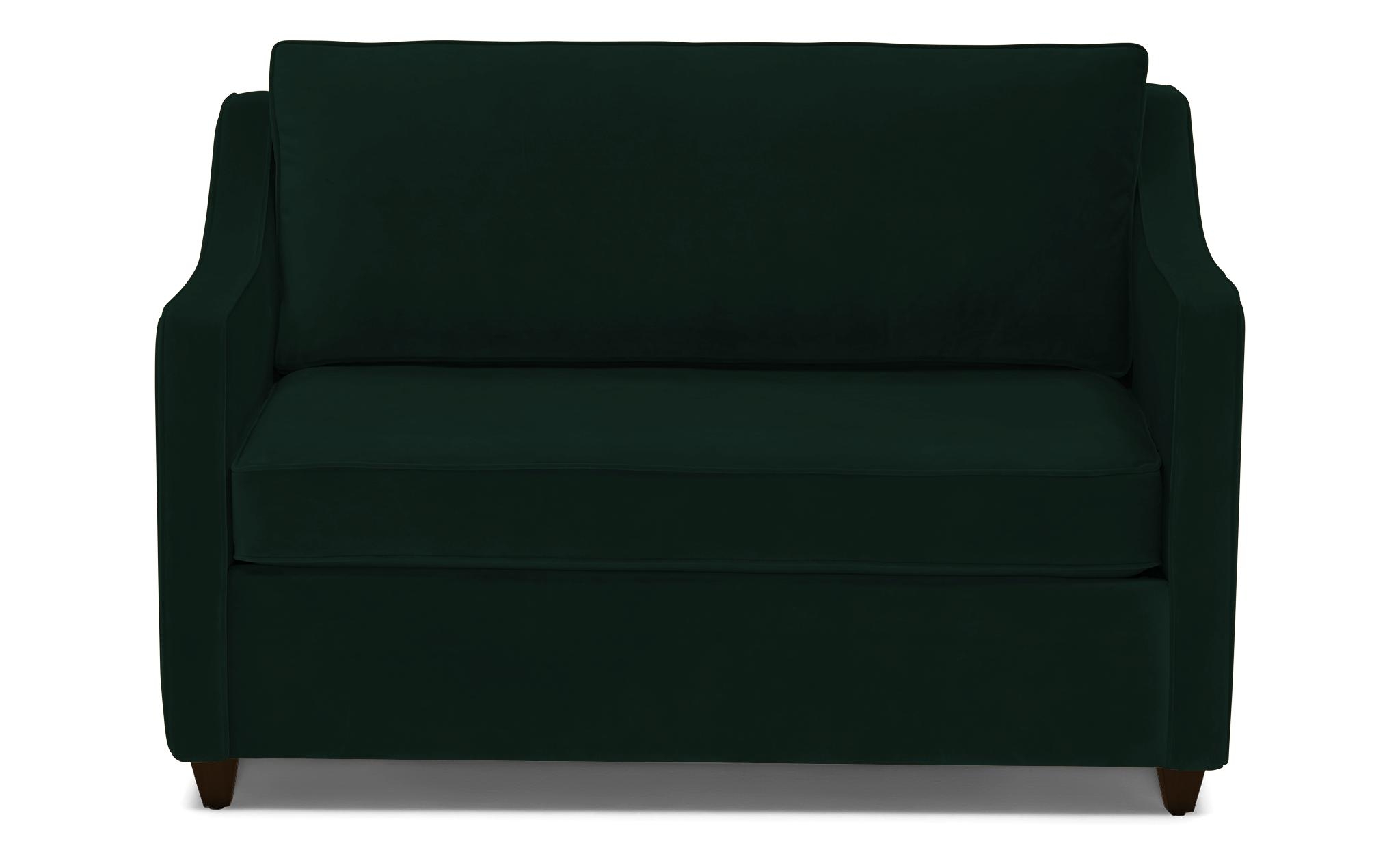 Green Brooks Mid Century Modern Twin Sleeper Sofa - Royale Evergreen - Mocha - Image 0