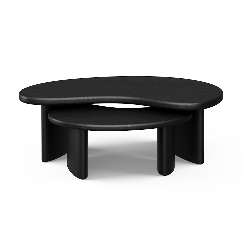 Neah 49" Nesting Coffee Table Set - Black - Image 2