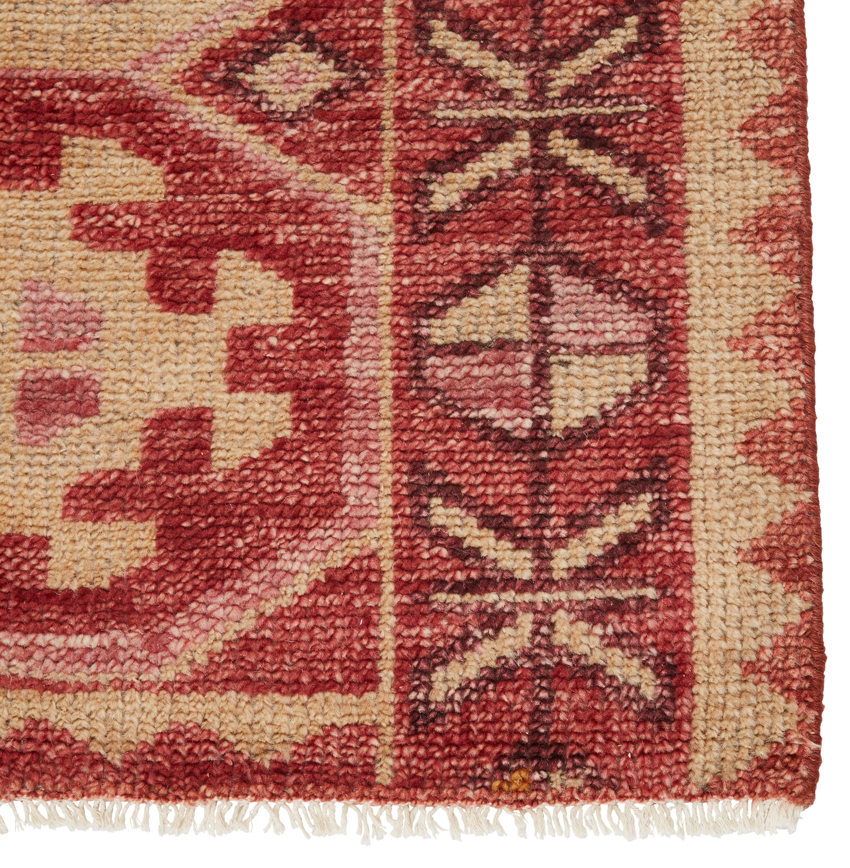 Zetta Hand-Knotted Medallion Pink/ Cream Area Rug  (8'X10') - Image 2