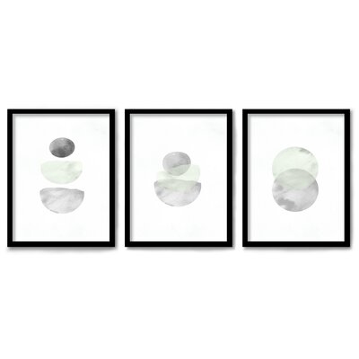 Retro Geo In Stone by Tanya Shumkina - 3 Piece Painting Print Set - Image 0