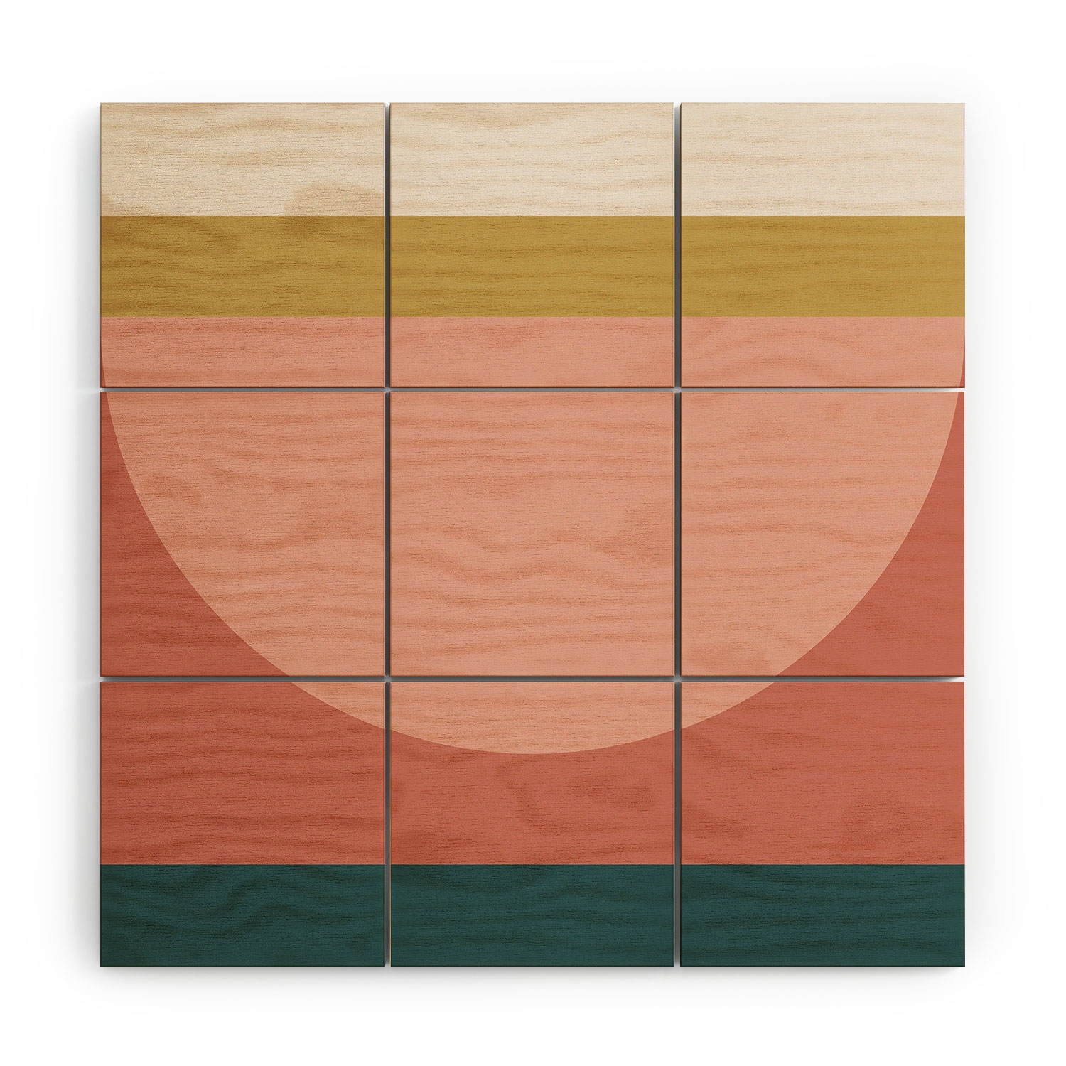 Maximalist Geometric 03 by The Old Art Studio - Wood Wall Mural3' X 3' (Nine 12" Wood Squares) - Image 3