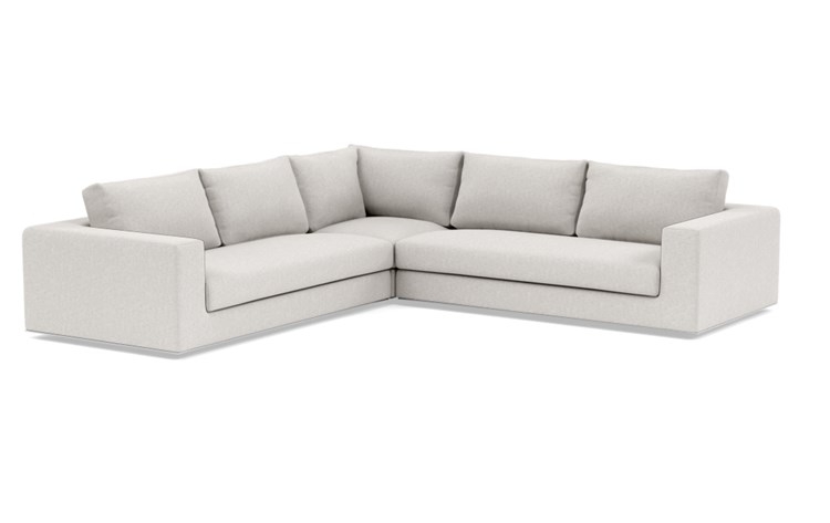 Walters Corner Sectional with Beige Pebble Fabric and down alternative cushions - Image 1