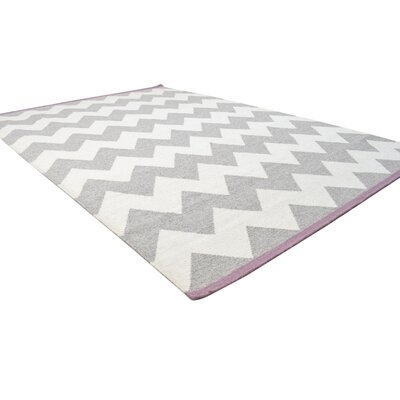 One Of A Kind  Flatweave Modern & Contemporary 5' X 8' Chevron Wool  Rug - Image 0