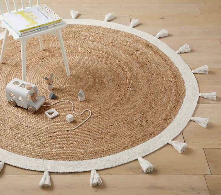Chenille Jute Round Rug Natural/Ivory - Image 3