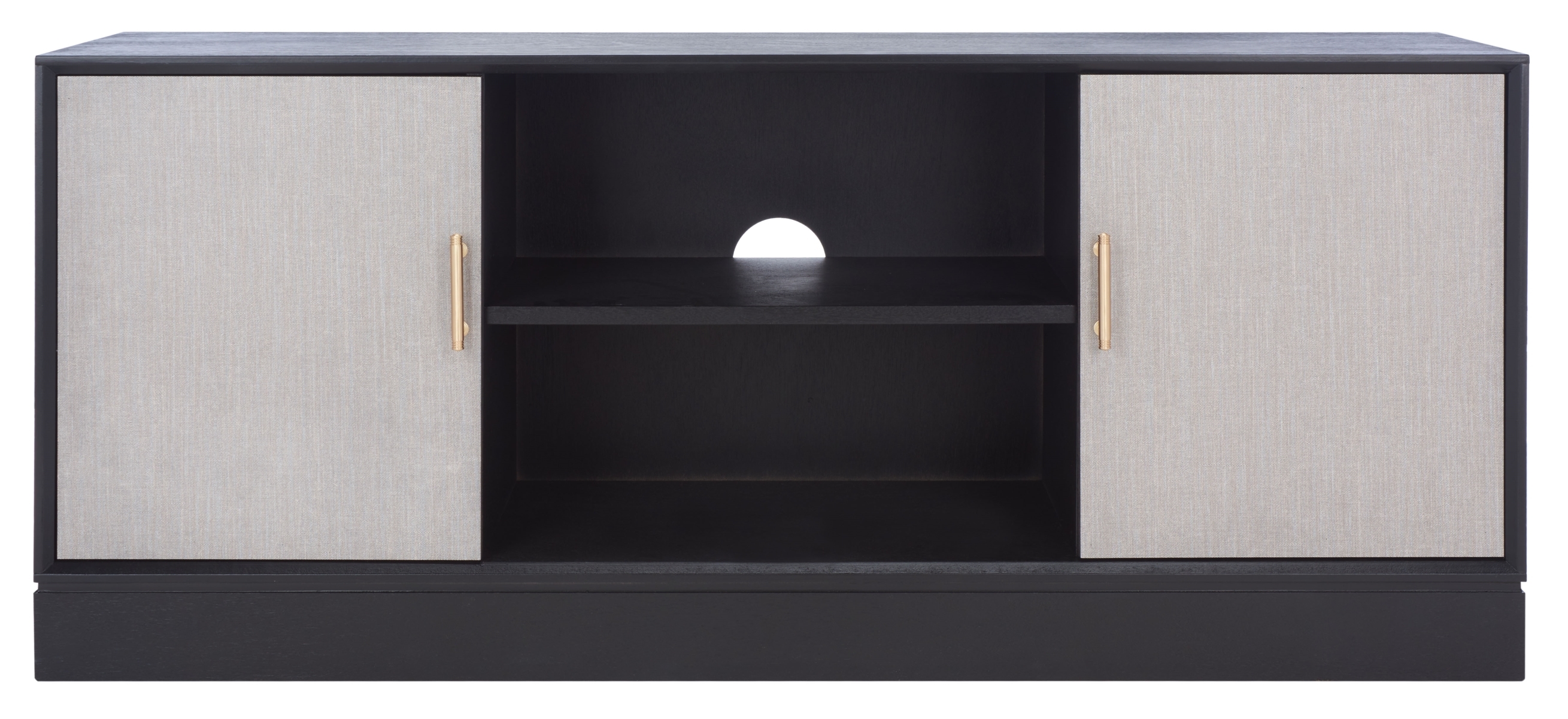 Estella 2 Door 1 Shelf Media Stnd - Black - Safavieh - Image 0