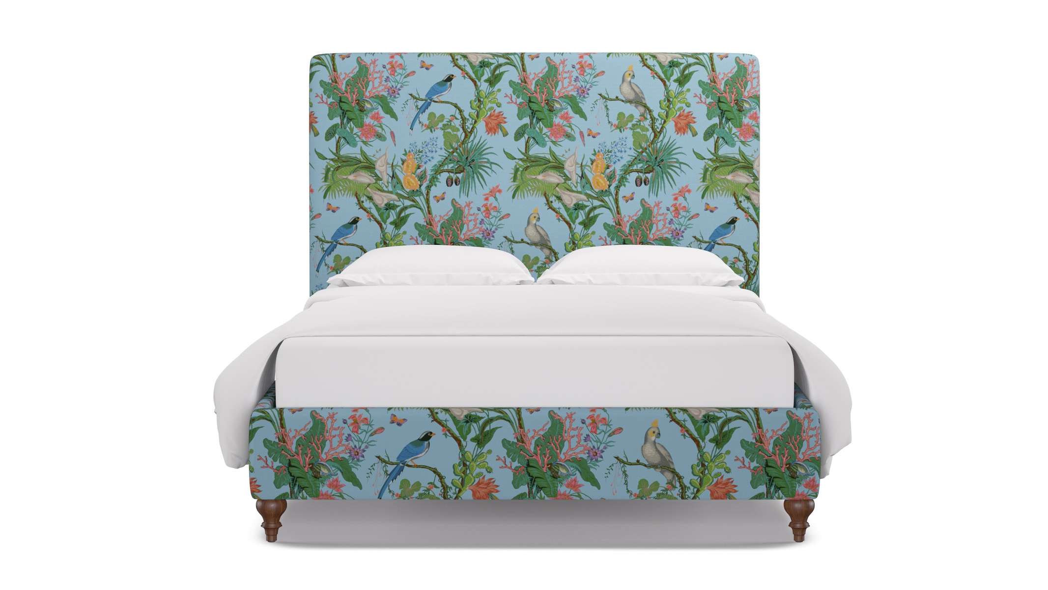 Classic Bed, Sky Cinque Terra, Walnut Traditional Turned Leg, Queen - Image 0