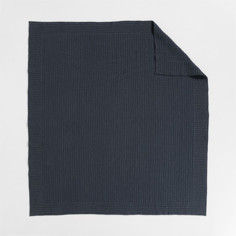 Cozysoft Organic Jersey Midnight Navy Blue King Quilt - Image 7