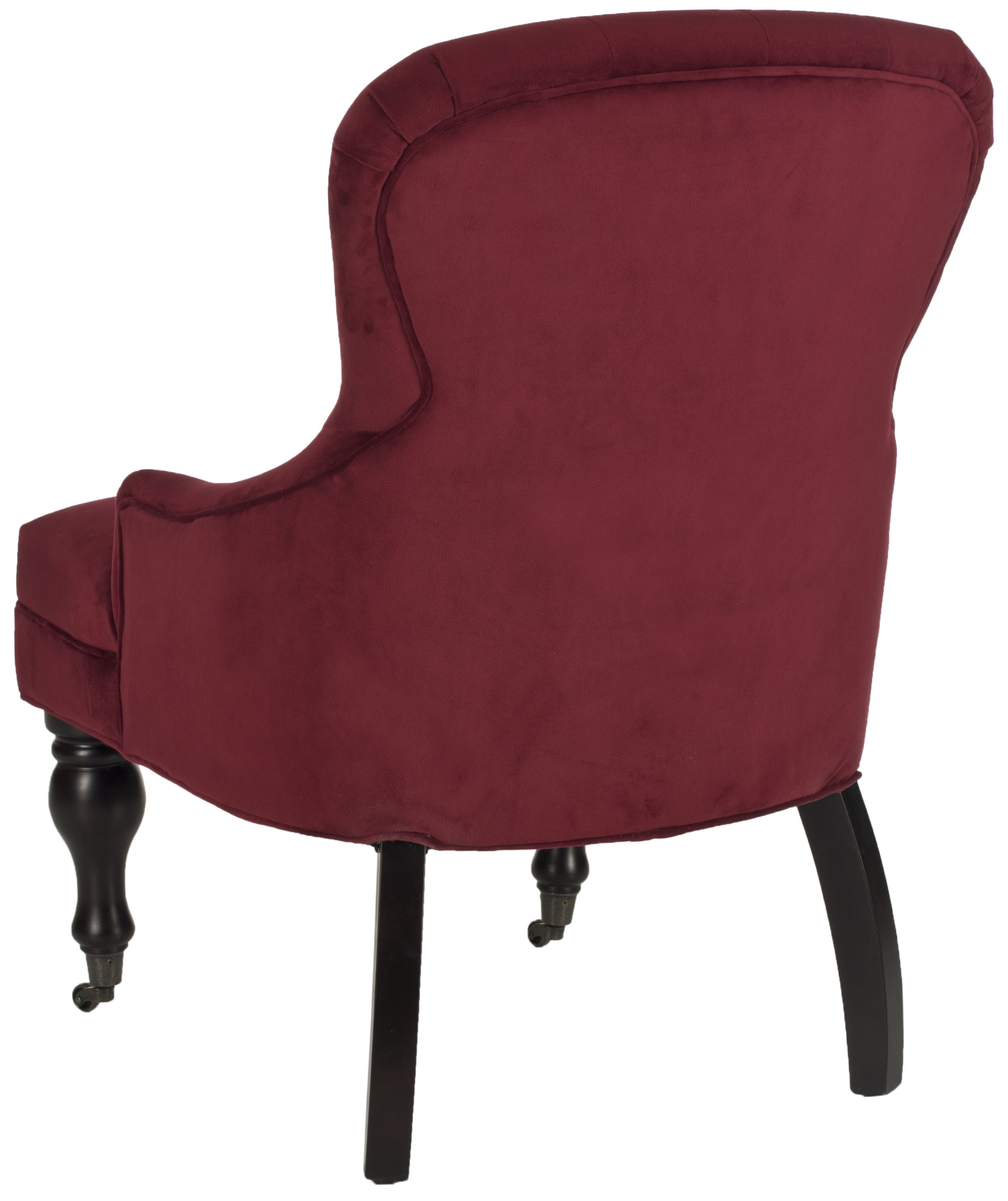 Falcon Tufted Arm Chair - Red Velvet/Java - Safavieh - Image 2