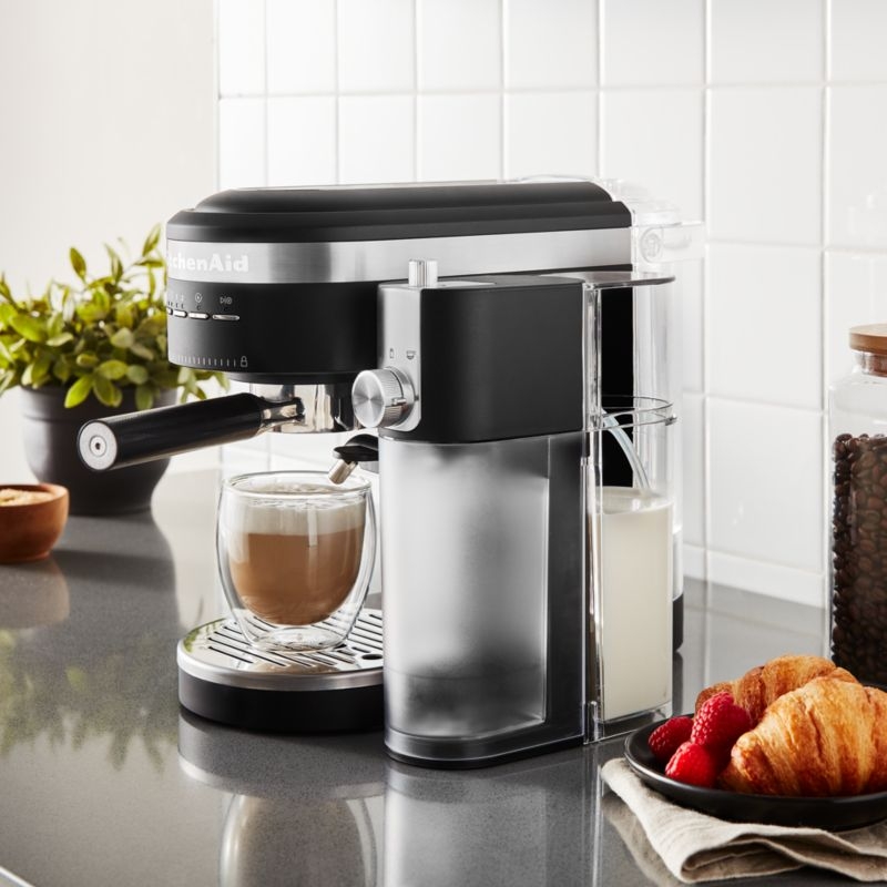 KitchenAid ® Matte Black Espresso Machine and Burr Grinder Set - Image 5