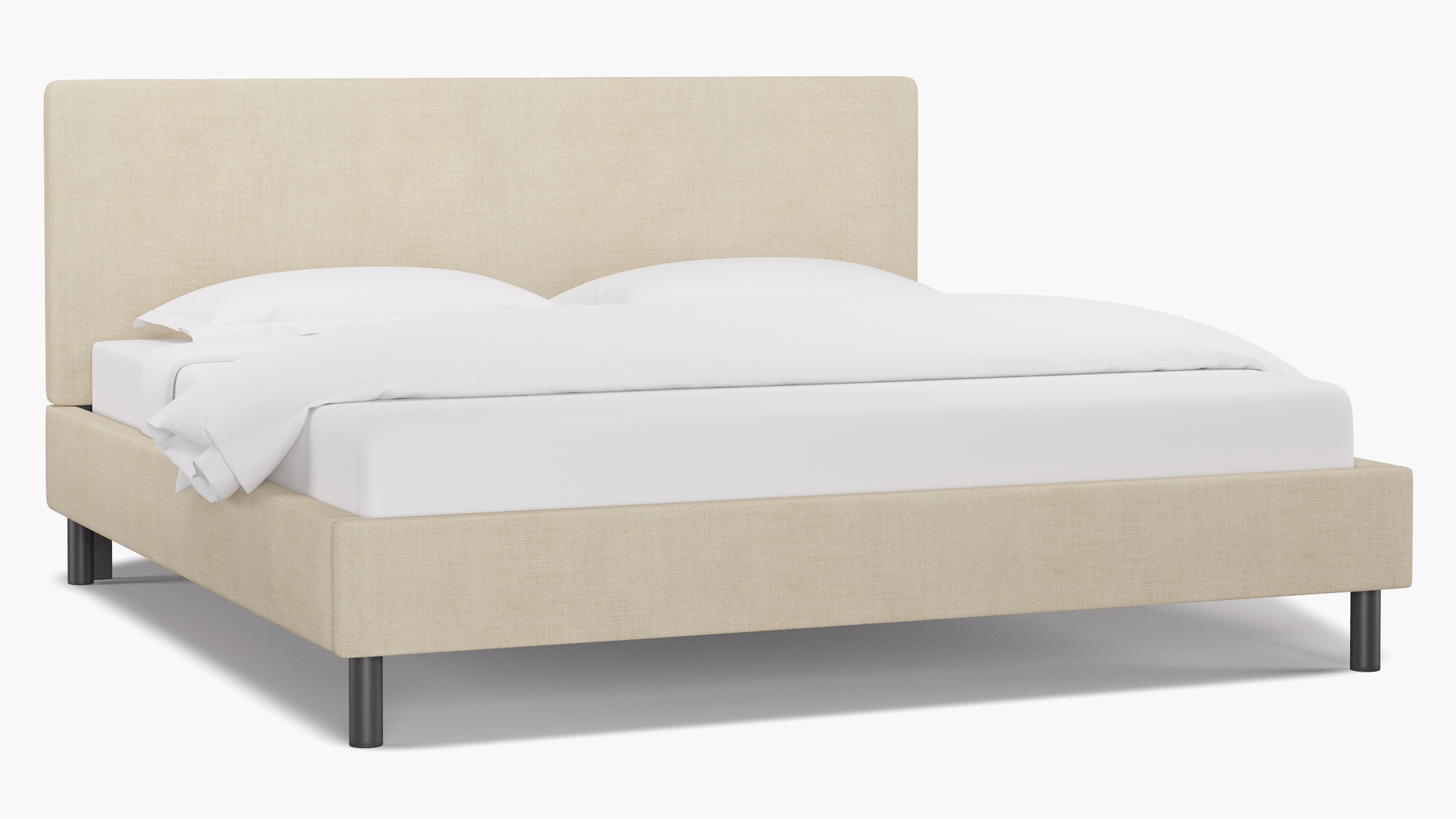Tailored Platform Bed, Talc Everyday Linen, King - Image 1