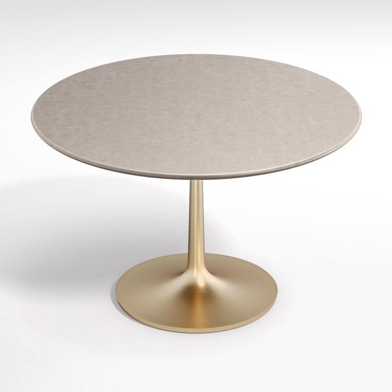 Nero 48" Concrete Dining Table with Brass Base - Image 1