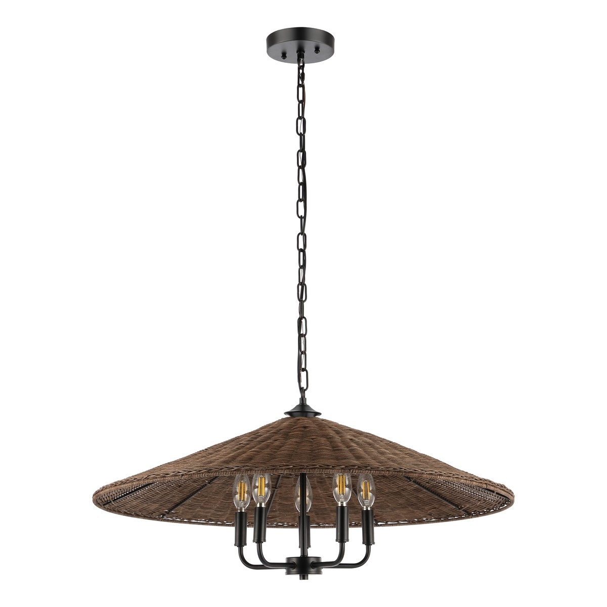 Palmera 5 Lt 30" Pendant - Dark Natural/Black - Image 0