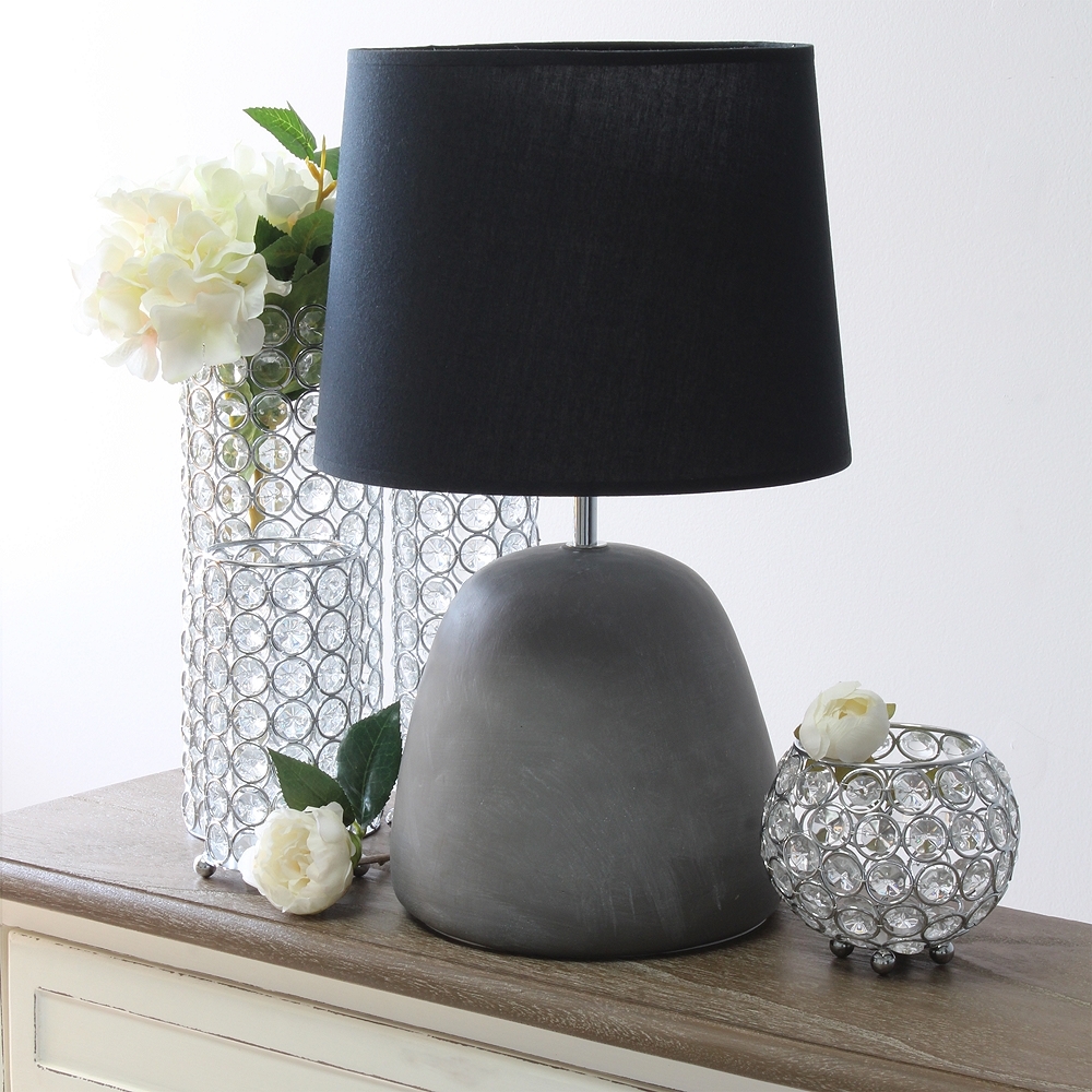 Simple Designs 16 1/2"H Black Shade Gray Accent Table Lamp - Style # 89D93 - Image 0