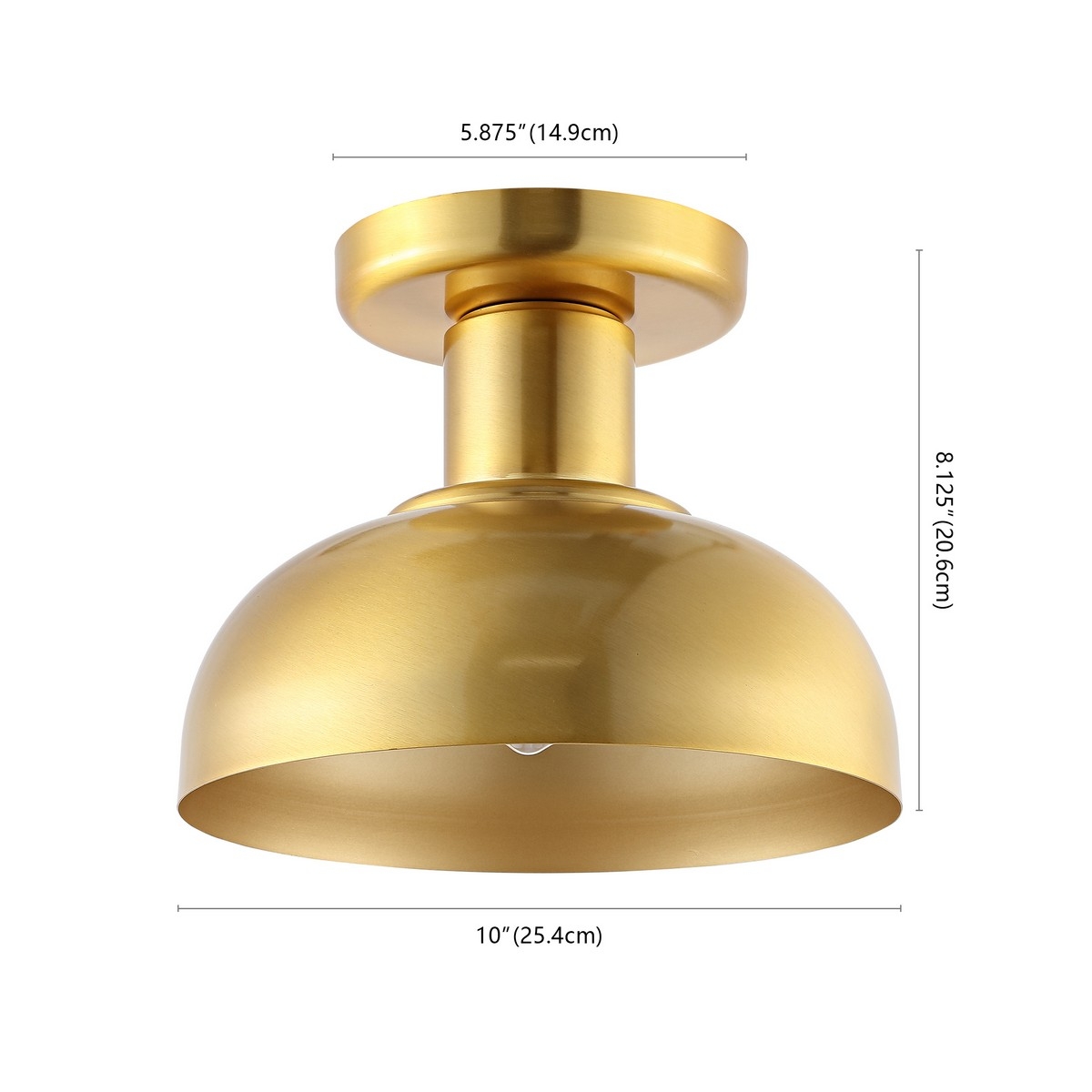 Helm 10" Flush Mount - Brass - Safavieh - Image 3