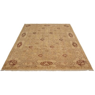 One-of-a-Kind Quidel Hand-Knotted 2010s Ushak Ivory 9'1" x 11'10" Wool Area Rug - Image 0