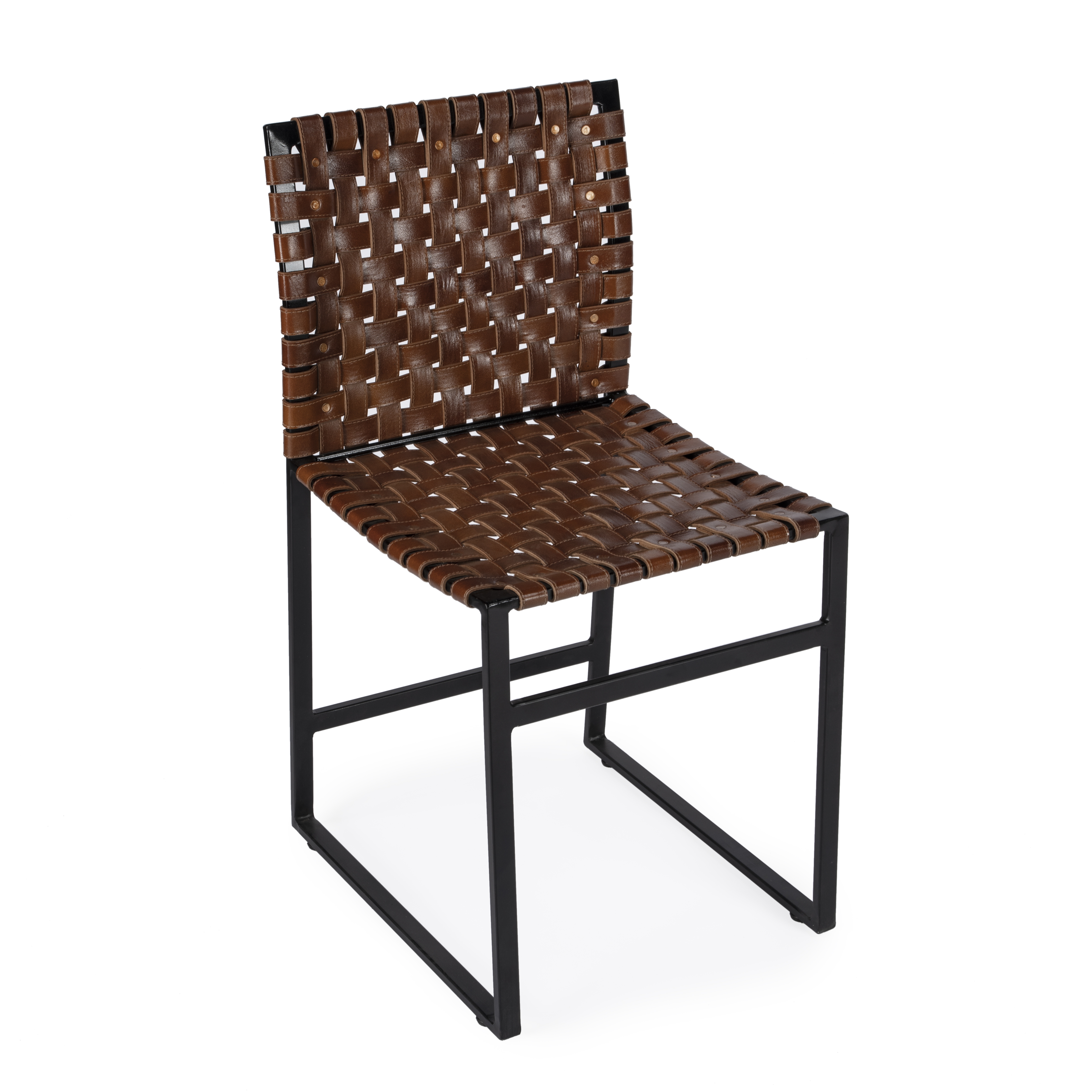 Urban Brown Leather Side Chair - Image 0