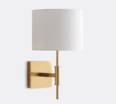 Atticus Metal Sconce with Shade, Brass - Image 2
