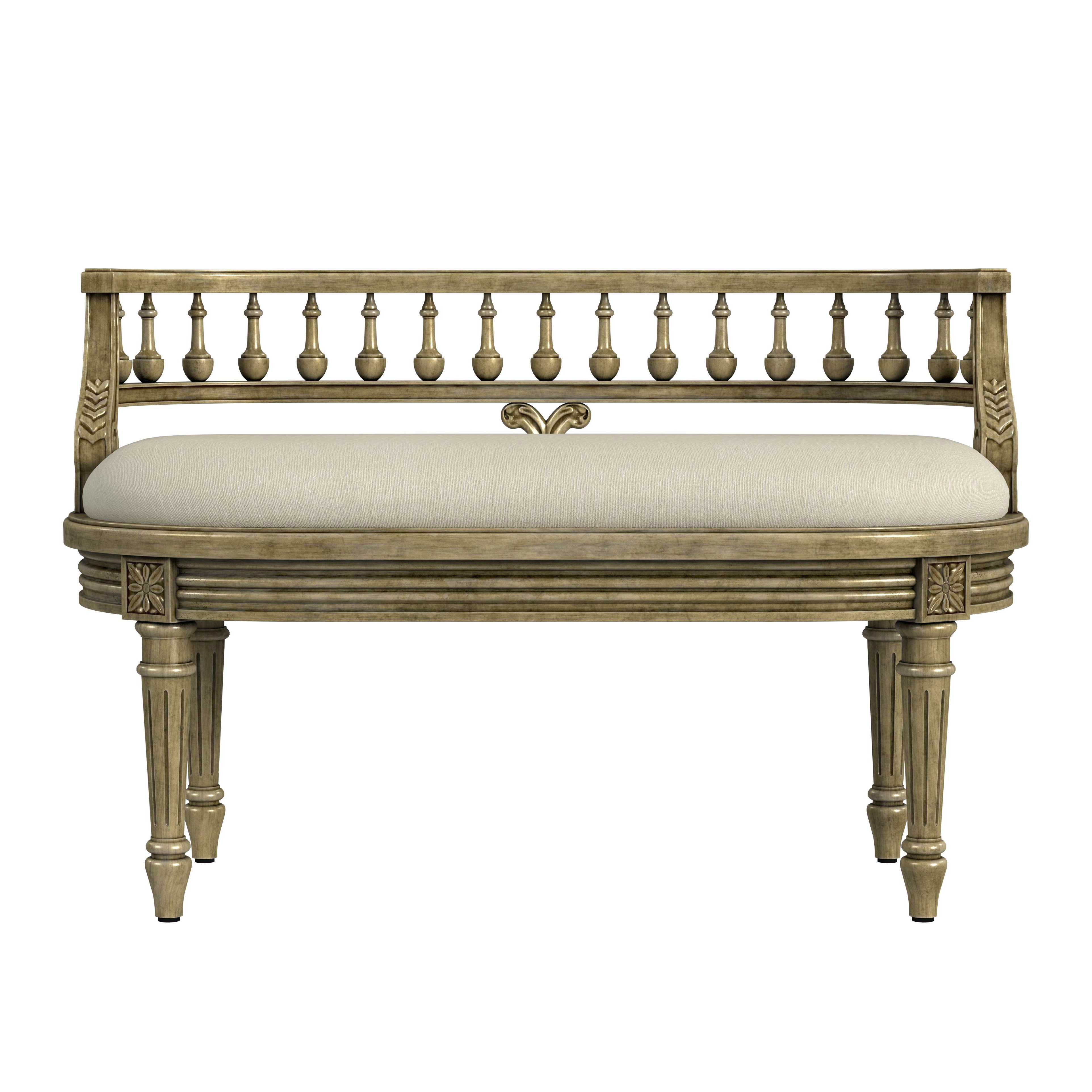 Hathaway Antique Beige Bench - Image 3