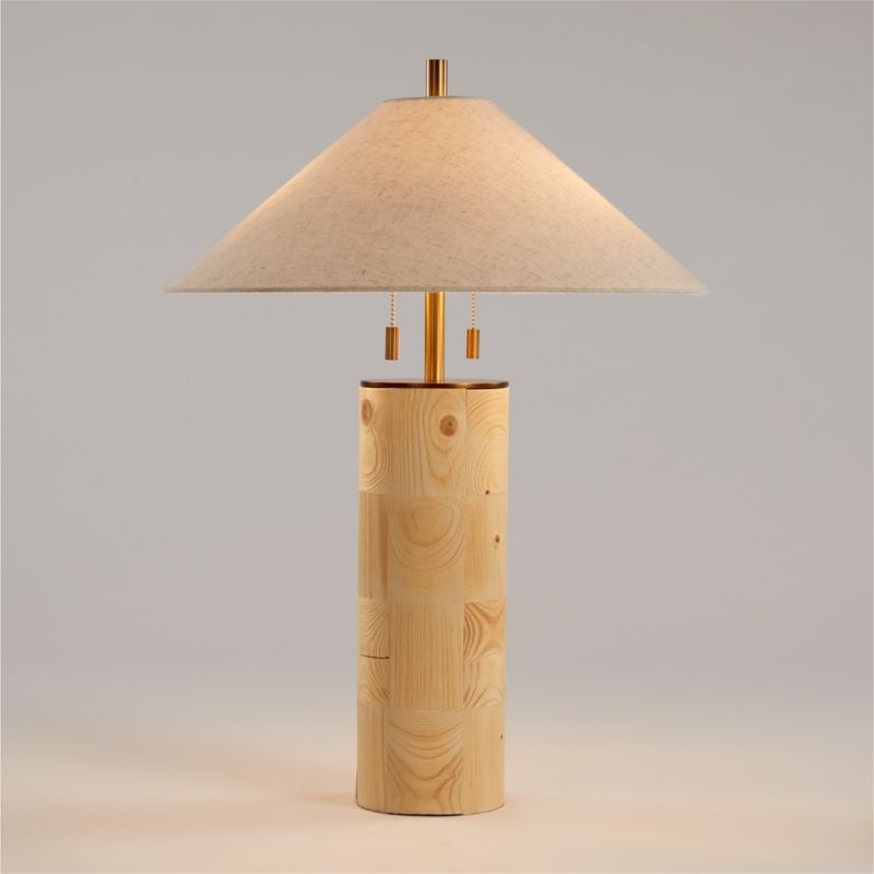 Tierra End Grain Wood Table Lamp - Image 3