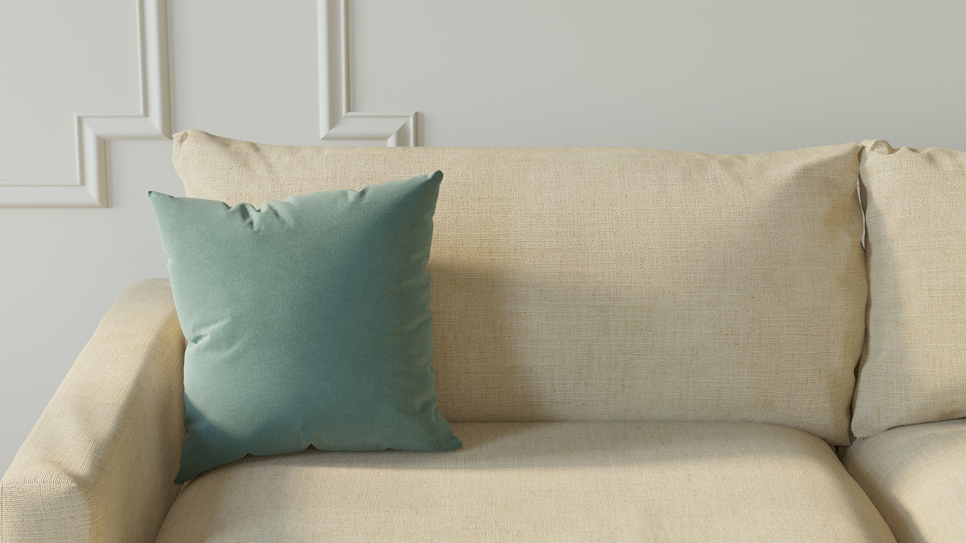 Throw Pillow 16", Aqua Classic Velvet, 16" x 16" - Image 2