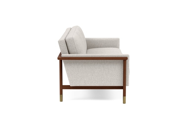 Jason Wu Sofa with Beige Wheat Fabric and Oiled Walnut with Brass Cap legs - Image 2