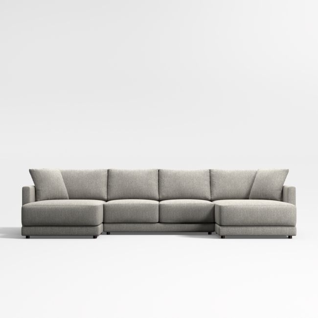 Gather Deep 3-Piece Wide Double Chaise Sectional Sofa - Image 0