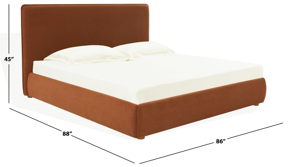 Callahan Boucle Bed - Rust / Walnut - Image 5