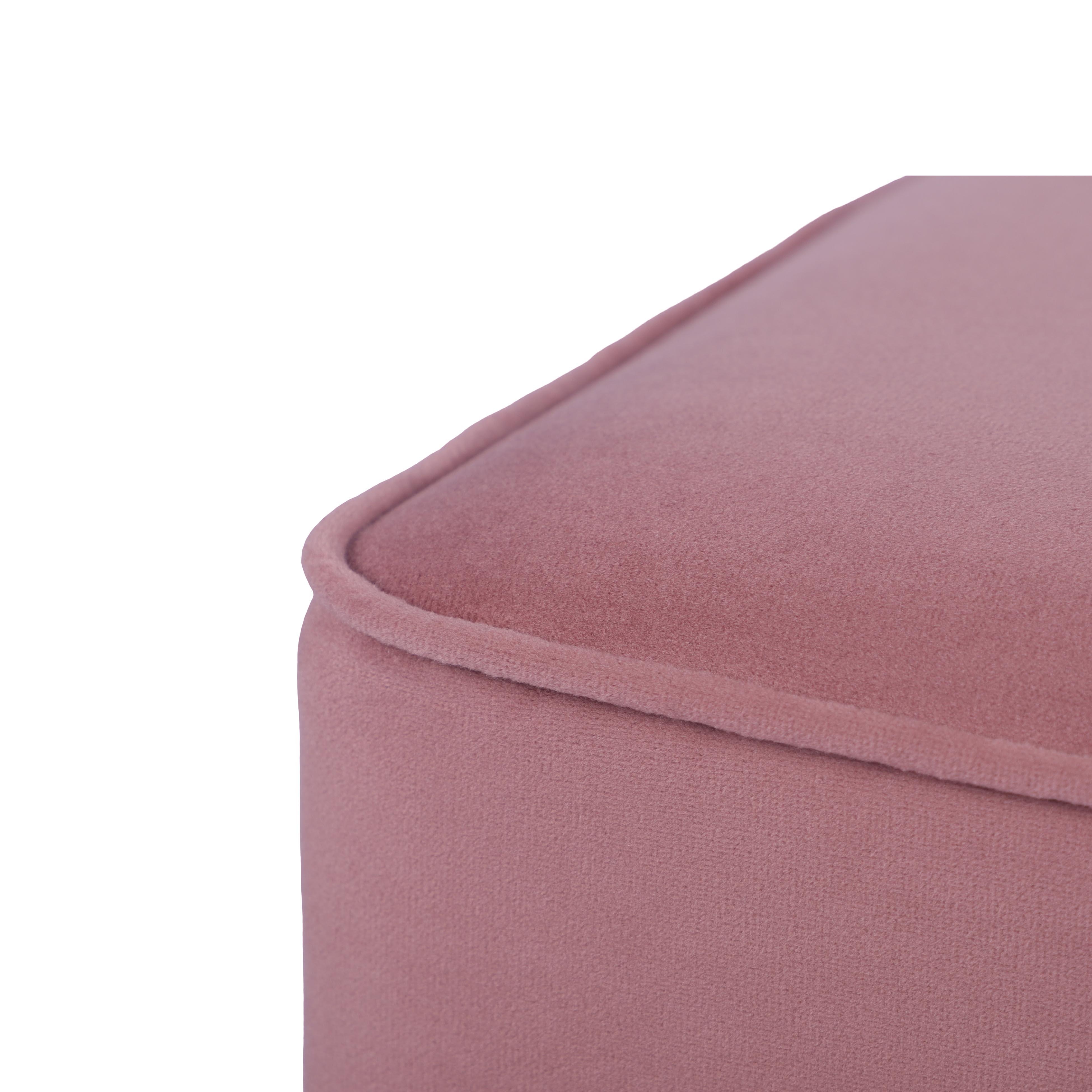Fenn Mauve Velvet Ottoman - Image 2