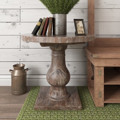 Jarrell Solid Wood Pedestal End Table - Image 1