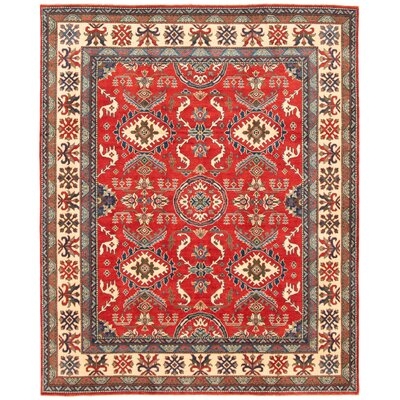 One-of-a-Kind Hand-Knotted New Age 8'1" x 10' Wool Area Rug in Red - Image 0
