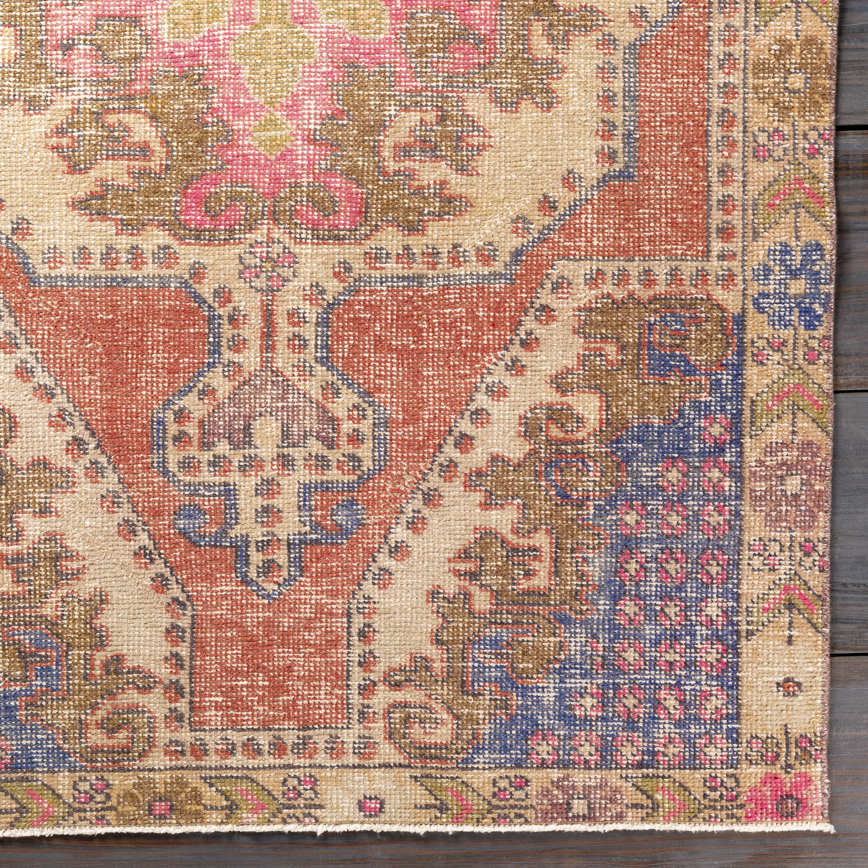 Antique One of a Kind  Indoor 4'2" x 6'8" Handmade Rug - Image 3