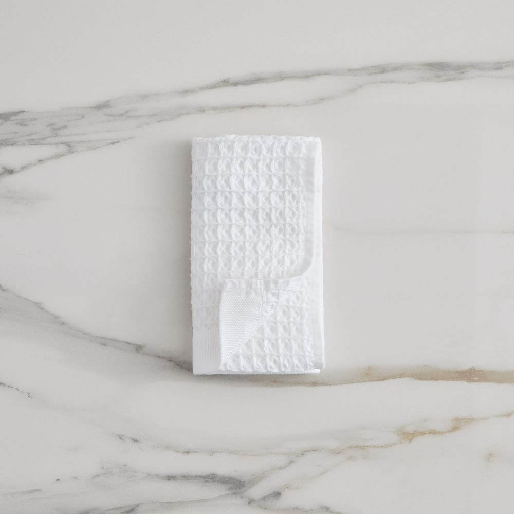 Waffle Organic Towel, White, Hand Towel - Image 0