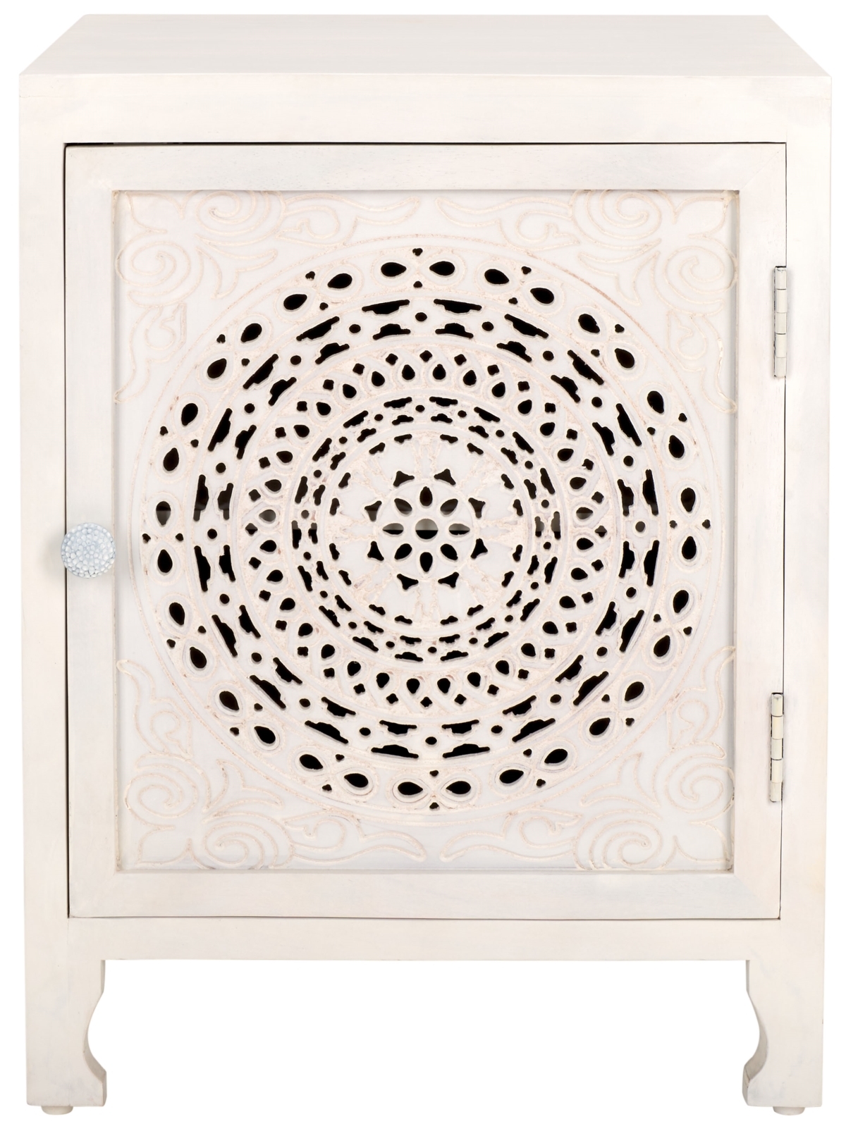 Regius 2 Shelf 1Door Nightstand - White Washed - Safavieh - Image 0