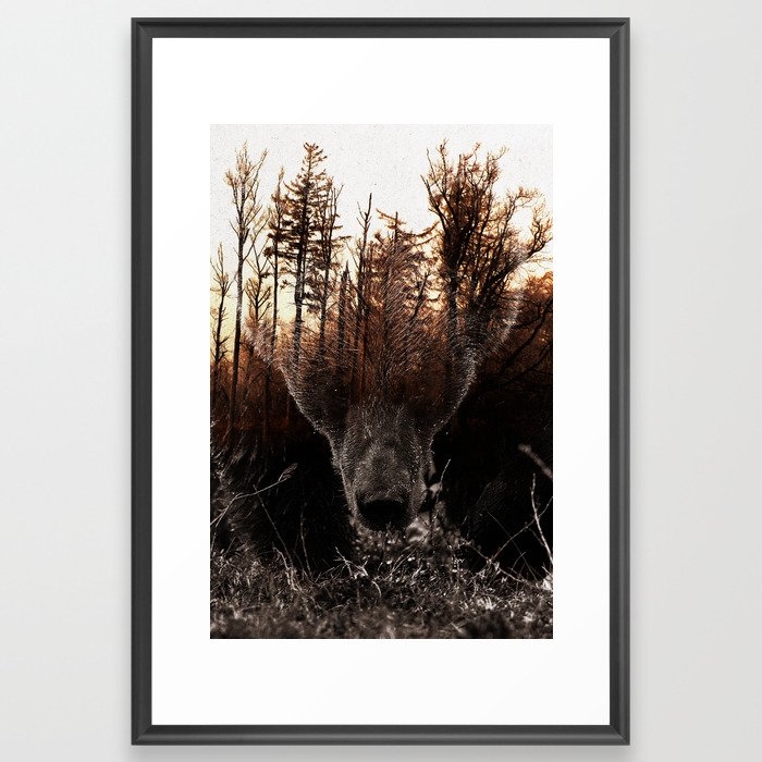 Raw Nature - Stian Norum Collab Framed Art Print by Andreas Lie - Scoop Black - Large 24" x 36"-26x38 - Image 0