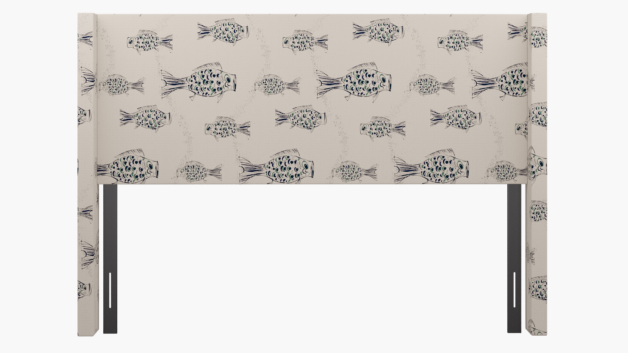 Modern Wingback Headboard, Canvas Sakana, King - Image 1