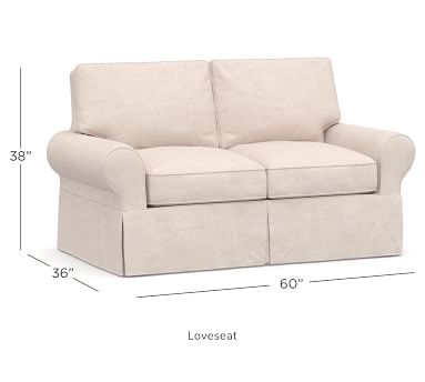 PB Basic Slipcovered Sofa 82", Polyester Wrapped Cushions, Performance Heathered Basketweave Platinum - Image 2