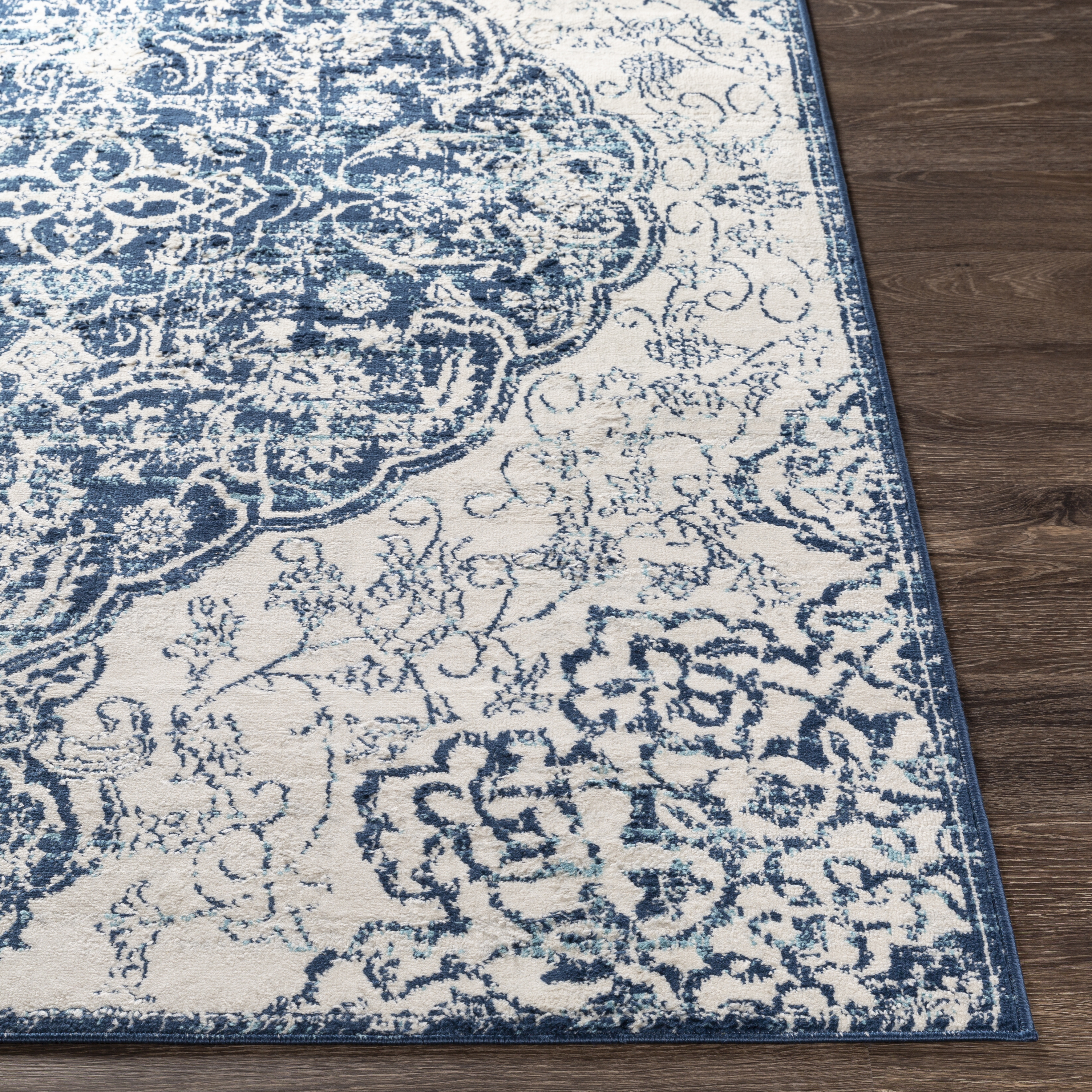Floransa Blue Indoor 8'11" x 12'4" Machine Woven Rug - Image 2