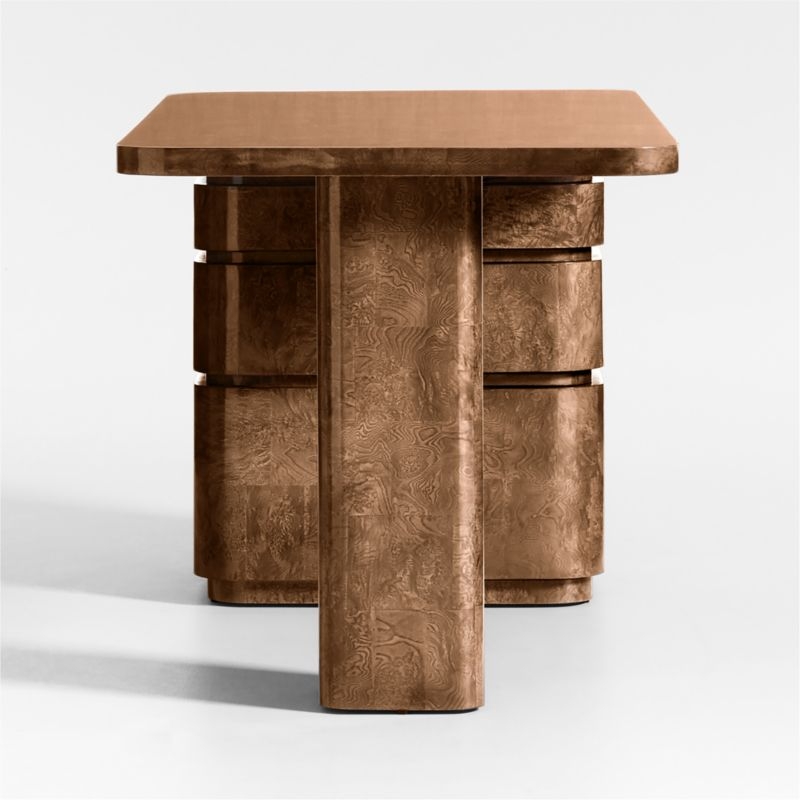 Greye 60" Burl Wood Desk with Swivel Drawers - Image 5