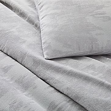 Silky TENCEL Cotton Ikat Matelasse Duvet, Standard Sham, Silver Gray - Image 1