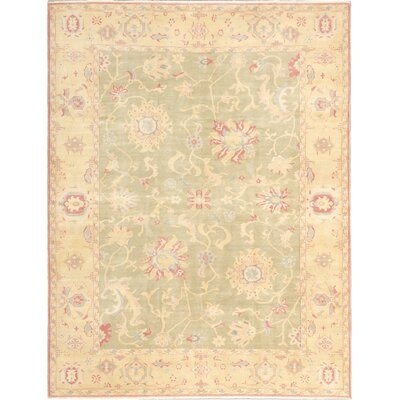 One-of-a-Kind Aramazt Hand-Knotted 2010s Ushak Beige 9'2" x 11'11" Wool Area Rug - Image 0