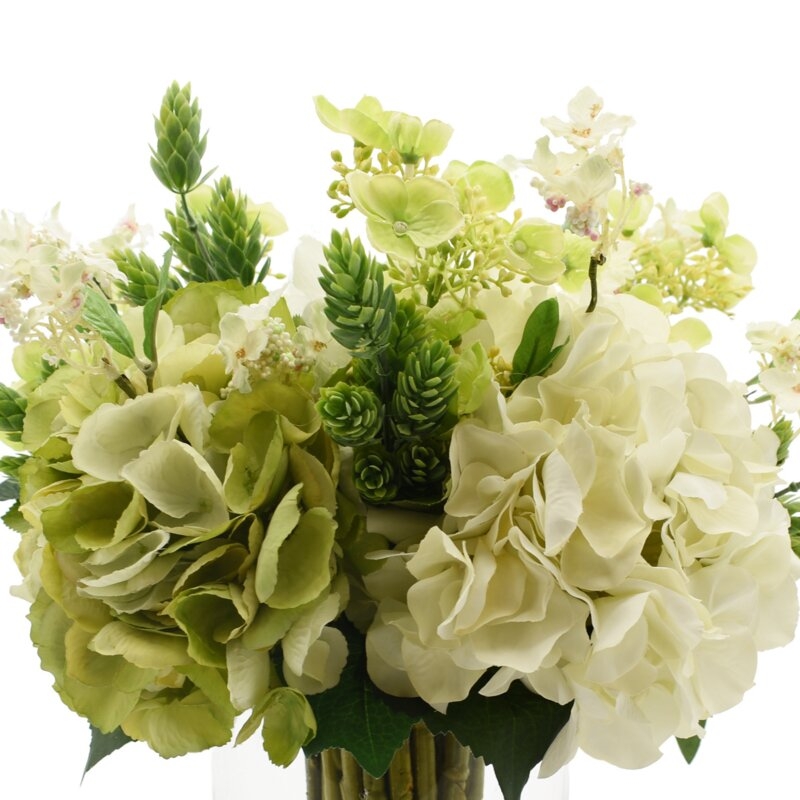 Hydrangea Floral Arrangement in Vase - Image 2