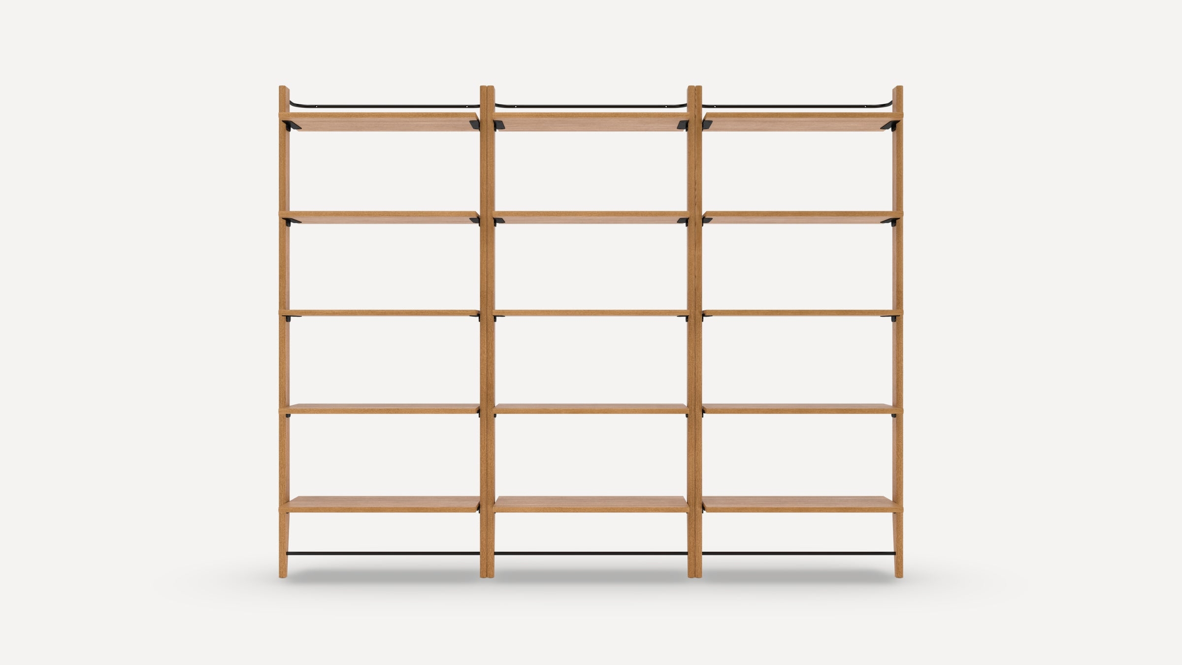 Title Triple Fully Open Bookshelf - Walnut - Wood - Image 3