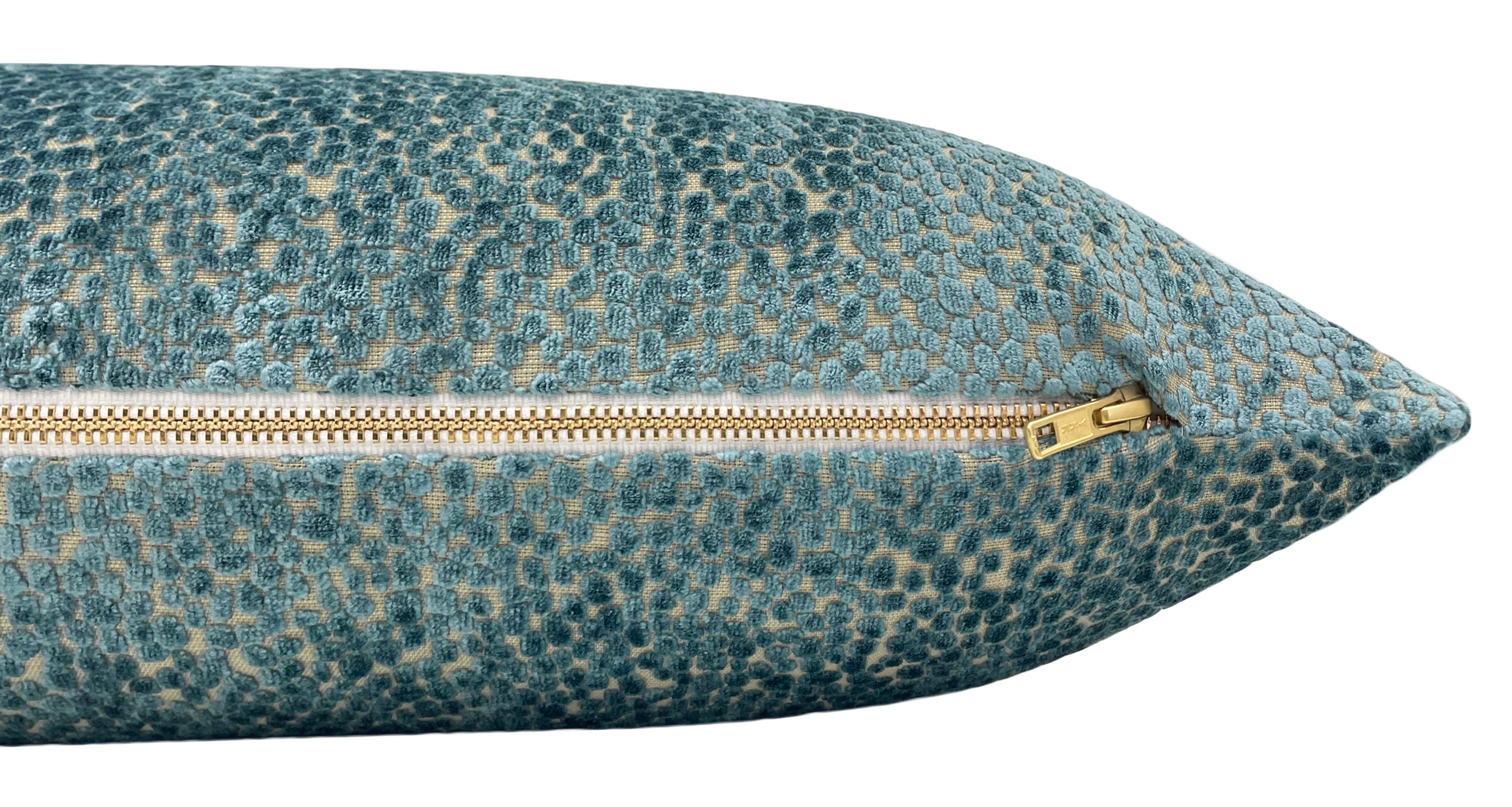 THE XL LUMBAR :: COSMO CUT VELVET // AEGEAN - BY THE YARD - Image 1