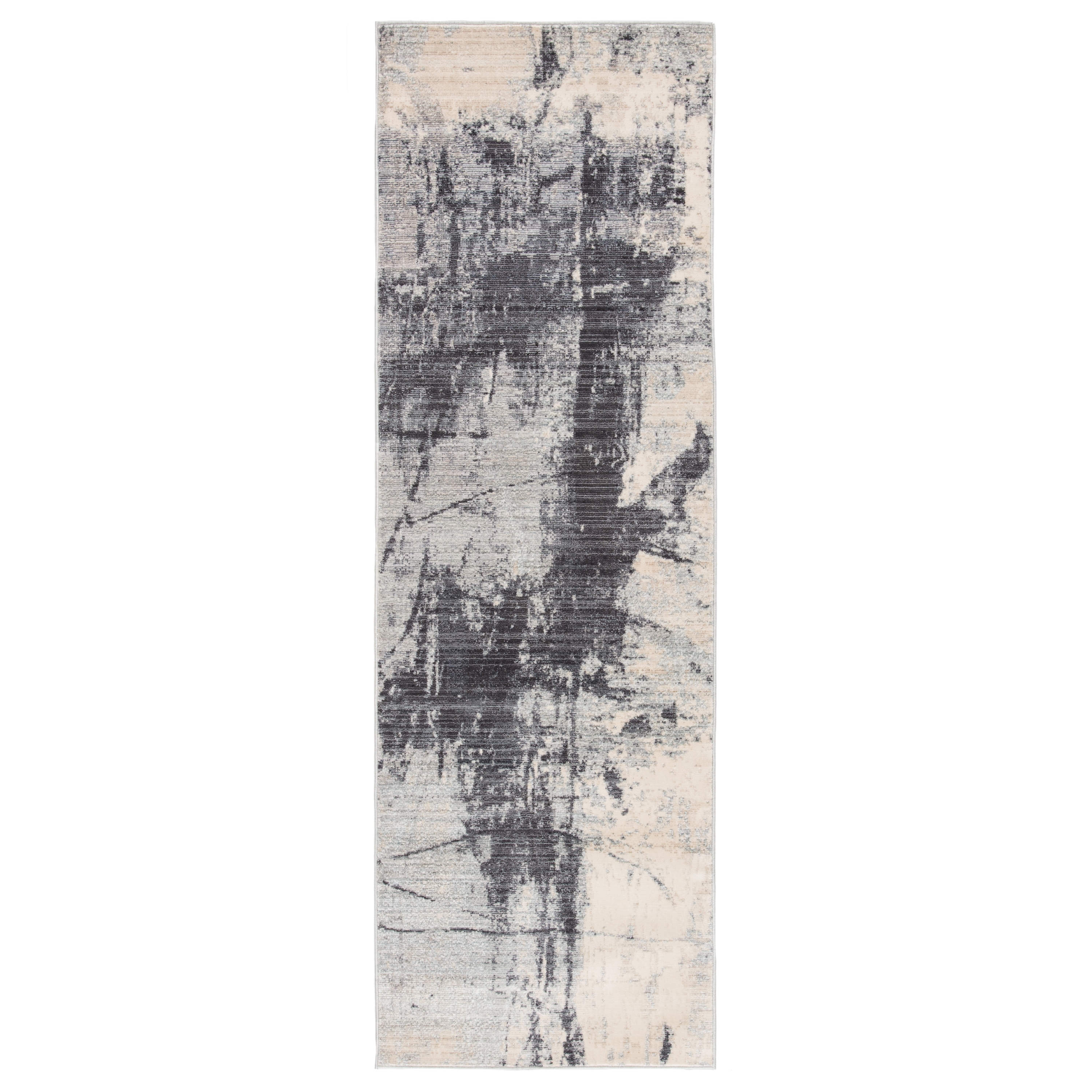 Patton Abstract Ivory/ Gray Runner Rug (2'6"X8') - Image 0