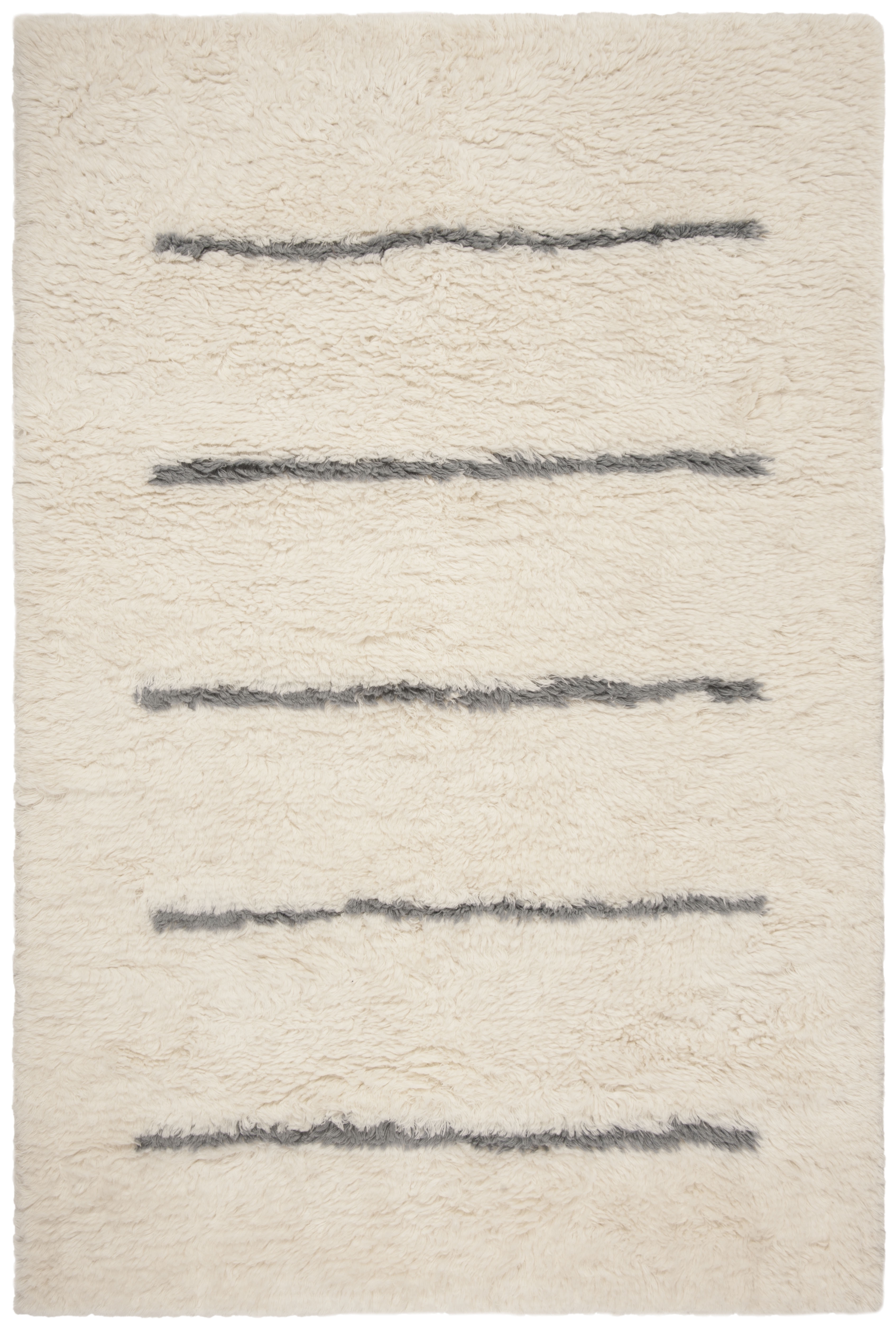 Arlo Home Hand Knotted Area Rug, KNY750F, Ivory/Grey,  6' X 9' - Image 0