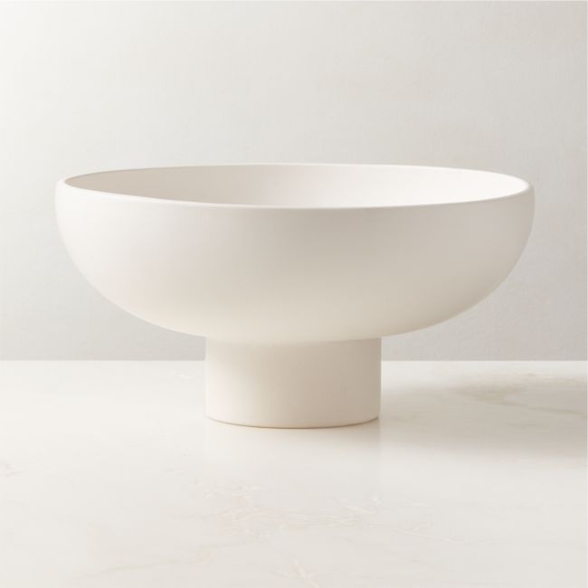 White Ceramic Pedestal Bowl - Image 0