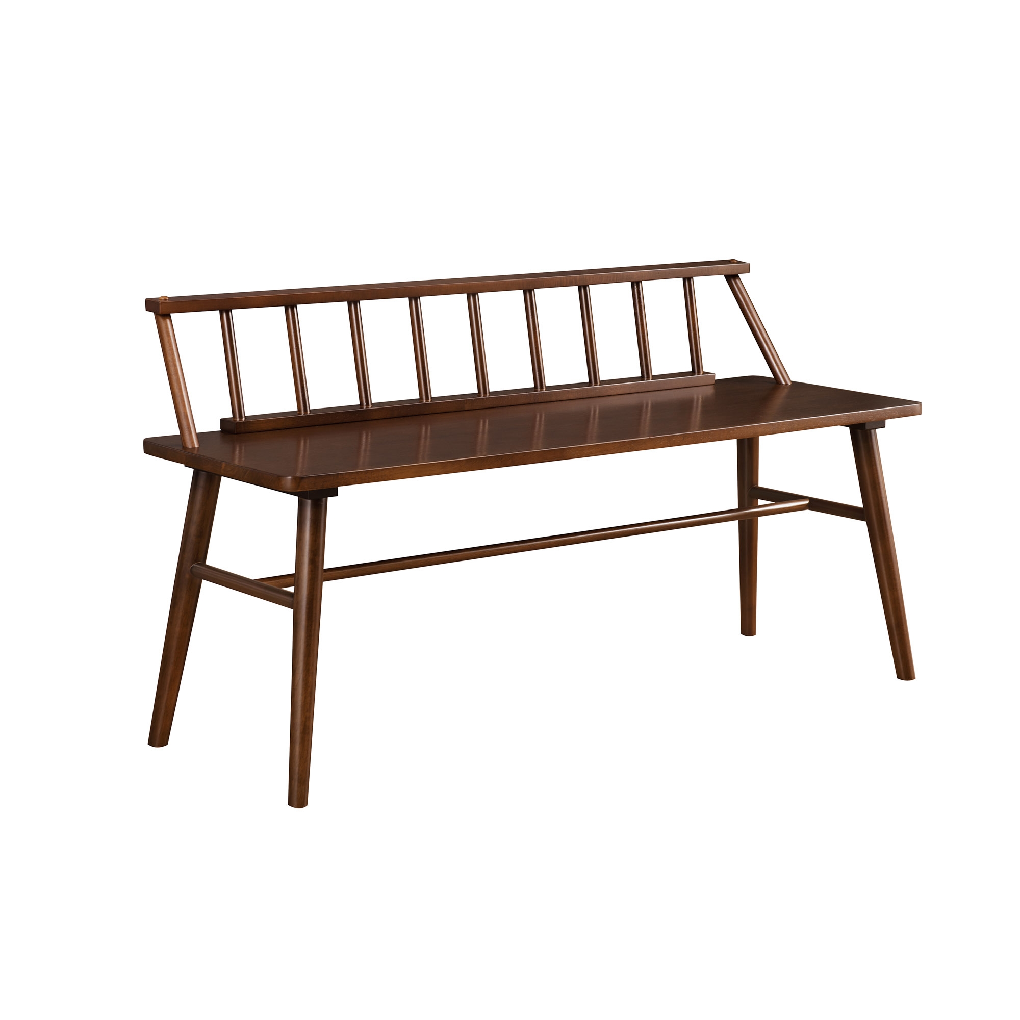 47" Low Back Spindle Bench - Walnut - Image 5