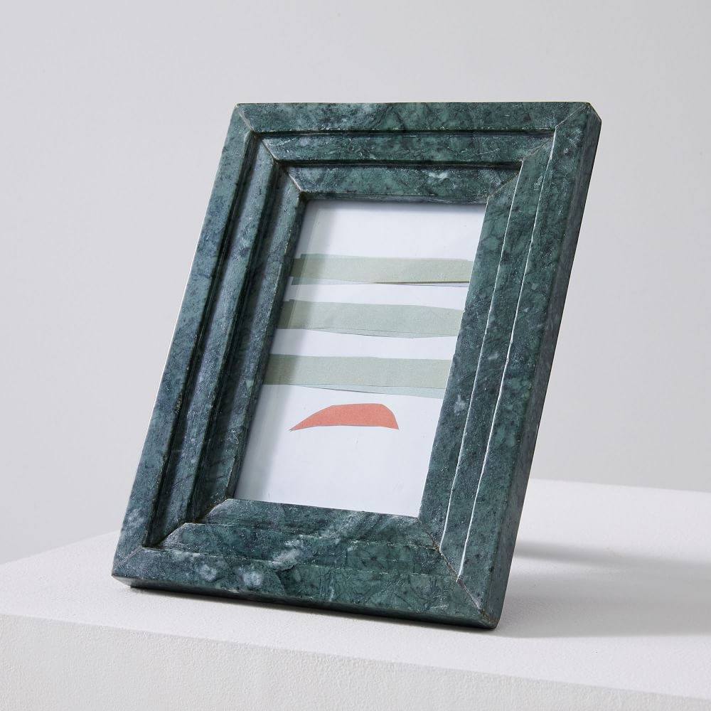Stacked Marble Frame, Flute Rectangle, 4"x6", Green - Image 0