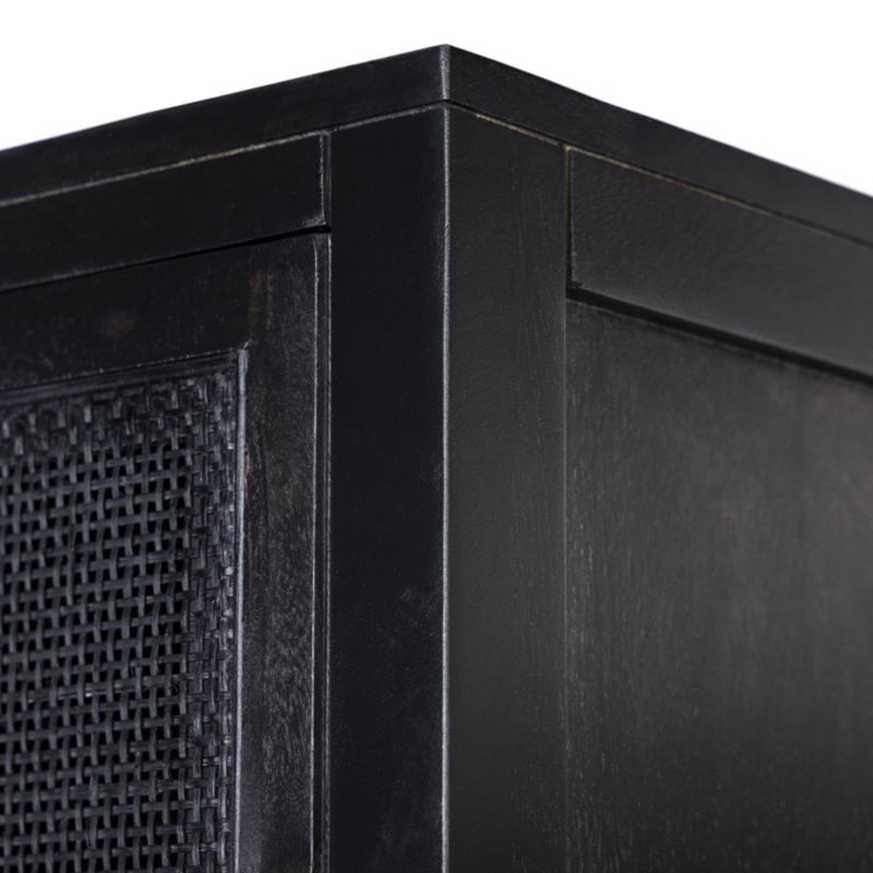 Caprice Black Natural Cane Narrow Cabinet - Image 6