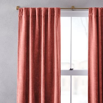 Textured Upholstery Velvet Curtain, Set of 2, Pink Grapefruit, 48"x96" - Image 3
